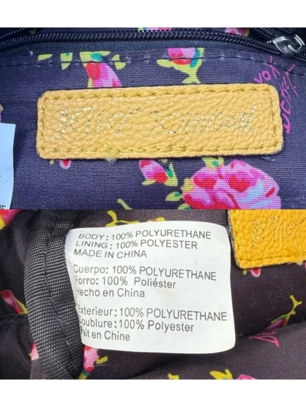 Betsey Johnson Yellow Quilted Mini Backpack with Dog Patch
